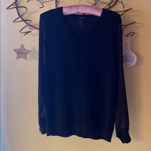 Ann Taylor sweater with sheer sleeves